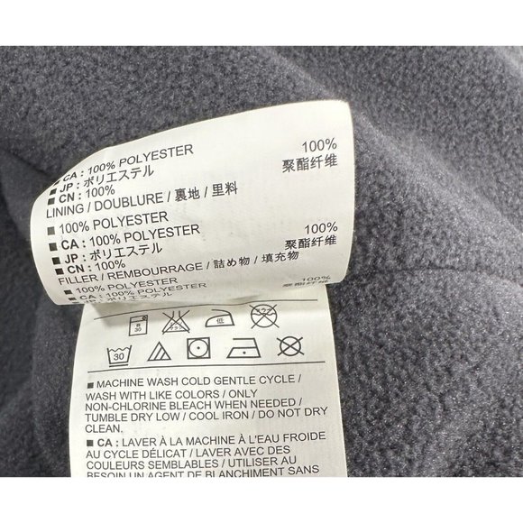 Old Navy Puffer Vest Size XXL Gray Zipper and Button Up Front Camo Print Warm - Picture 12 of 13